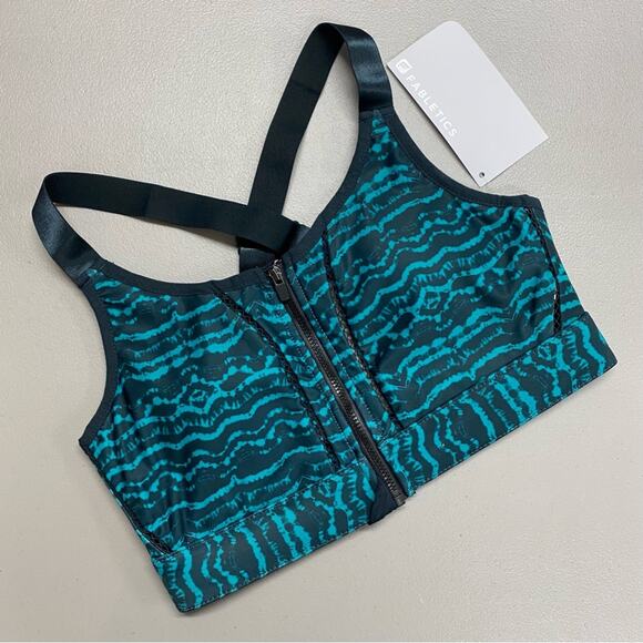 Fabletics Sports Bra Zoe High Impact Tidal Fitness Zip Front Womens Medium NWT